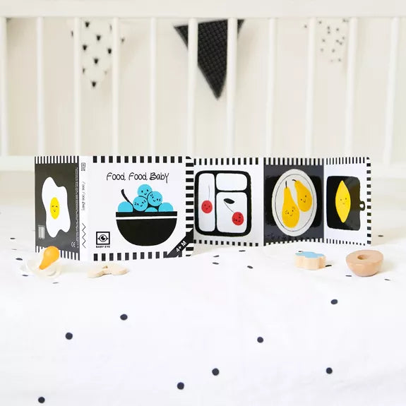 High-contrast fold-out book for babies: Food, Food, Baby