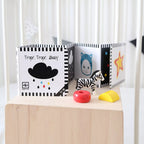 High-contrast fold-out book for babies: Drip, drip, baby