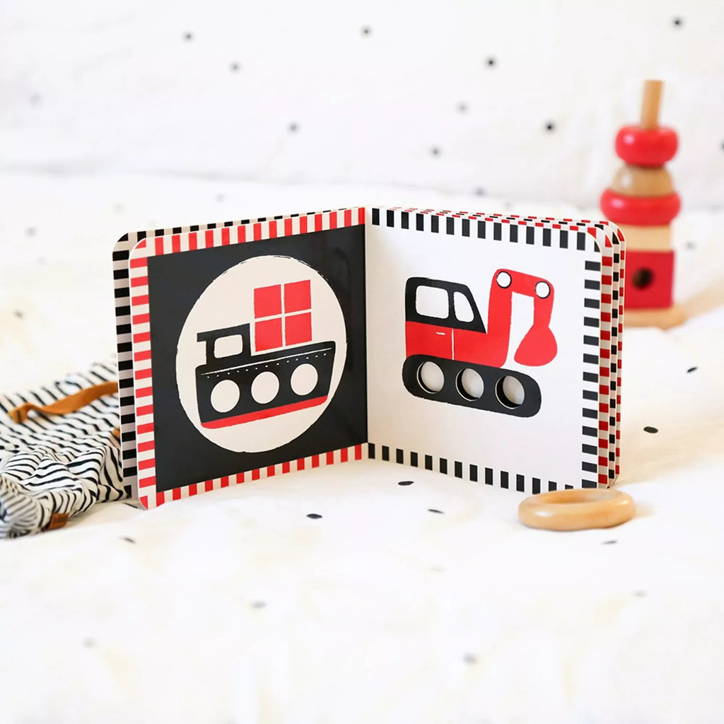 Contrast book for babies with openings: Baby Cars